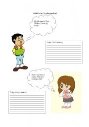 English worksheet: clothes description 