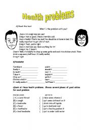 English Worksheet: health problems 