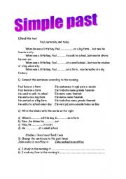 English Worksheet: simple past 