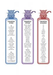 English Worksheet: Prepositions Bookmarks