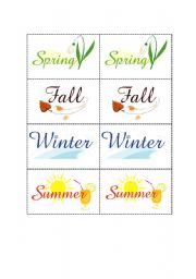 English worksheet: Season Mini Flashcards