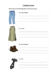 English worksheet: clothes