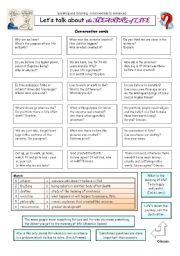 English Worksheet: Lets talk about the MEANING of LIFE