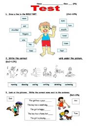 English Worksheet: Basic Vocabulary Test 