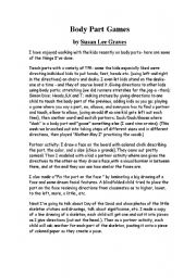 English Worksheet: Body parts game