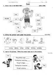 English Worksheet: Basic Vocabulary Test - B+W