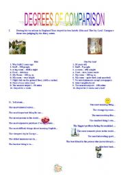 English worksheet: DEGREES OF COMPARISON