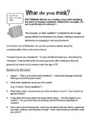 English worksheet: Short Reading with Questions For Discussion