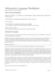 English Worksheet: Writing an informative piece
