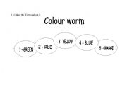 English Worksheet: colour worm