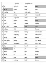 English worksheet: Grammar practice for singular to plural