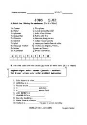 English Worksheet: jobs quiz