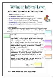 English Worksheet: Informal (Friendly) Letter