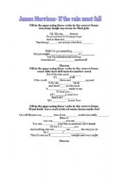 English worksheet: James Morrison- If the rain must fall