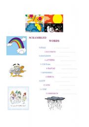 English Worksheet: scrambled words for months