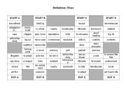 English worksheet: Definitions maze books and films