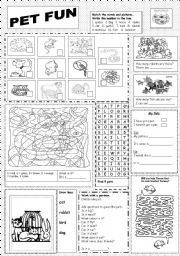 English Worksheet: Pet Fun