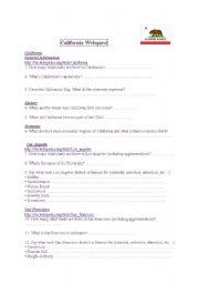 English worksheet: California webquest