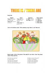 English Worksheet: There is - There are