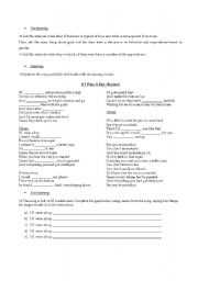 English Worksheet: If I Were a Boy worksheet