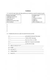 English worksheet: Predictions (modal verbs)