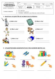 English Worksheet: DEMONSTRATIVES AND WH QUESTIONS TEST
