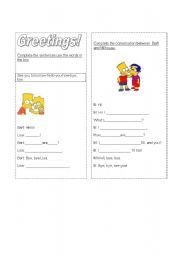 English worksheet: Greetings