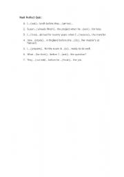 English worksheet: Past perfect