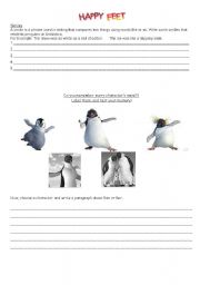 Happy Feet Worksheet & Wordsearch