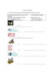 English worksheet: Daily routine worksheet