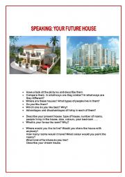 English Worksheet: SPEAKING:  YOUR FUTURE HOUSE