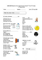 5th grades 3rd exam , page 1