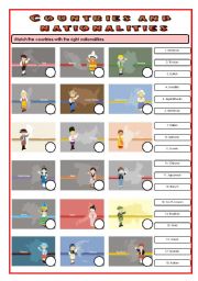 English Worksheet: Countries and nationalities