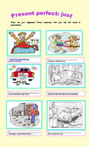 English Worksheet: Present perfect: just