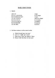 English Worksheet: DAILY ROUTINES