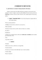 English Worksheet: Cohesive Devices