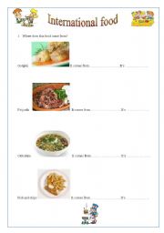 English worksheet: Where does this food come from?