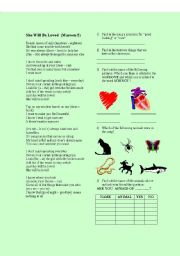 English Worksheet: SONG: She will be loved (Maroon 5)
