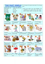 English Worksheet: PAST SIMPLE AFFIRMATIVE (regular and irregular verbs)