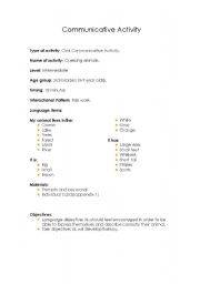 English worksheet: Communicative activities