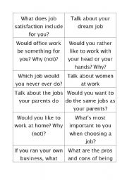 English Worksheet: Conversation Cards Jobs