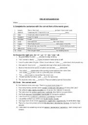 English worksheet: USE OF ENGLISH QUIZ