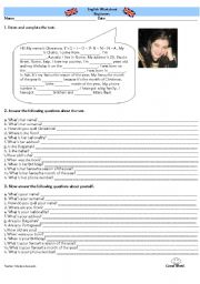 English Worksheet: Personal Identification