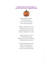 English Worksheet: Halloween Parade
