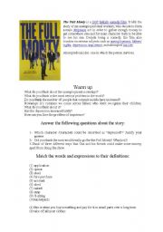 English Worksheet: the full monty
