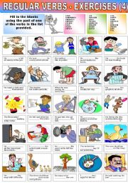 English Worksheet: REGULAR VERBS EXERCISES (4)