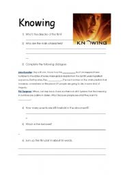 English worksheet: Knowing - Film