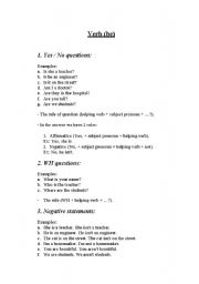 English Worksheet: verb to be