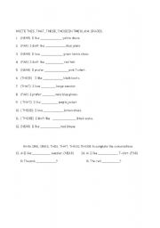 English Worksheet: Demonstratives