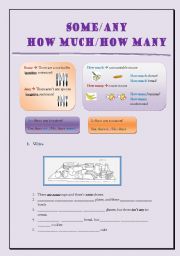 English Worksheet: count and uncountable nouns